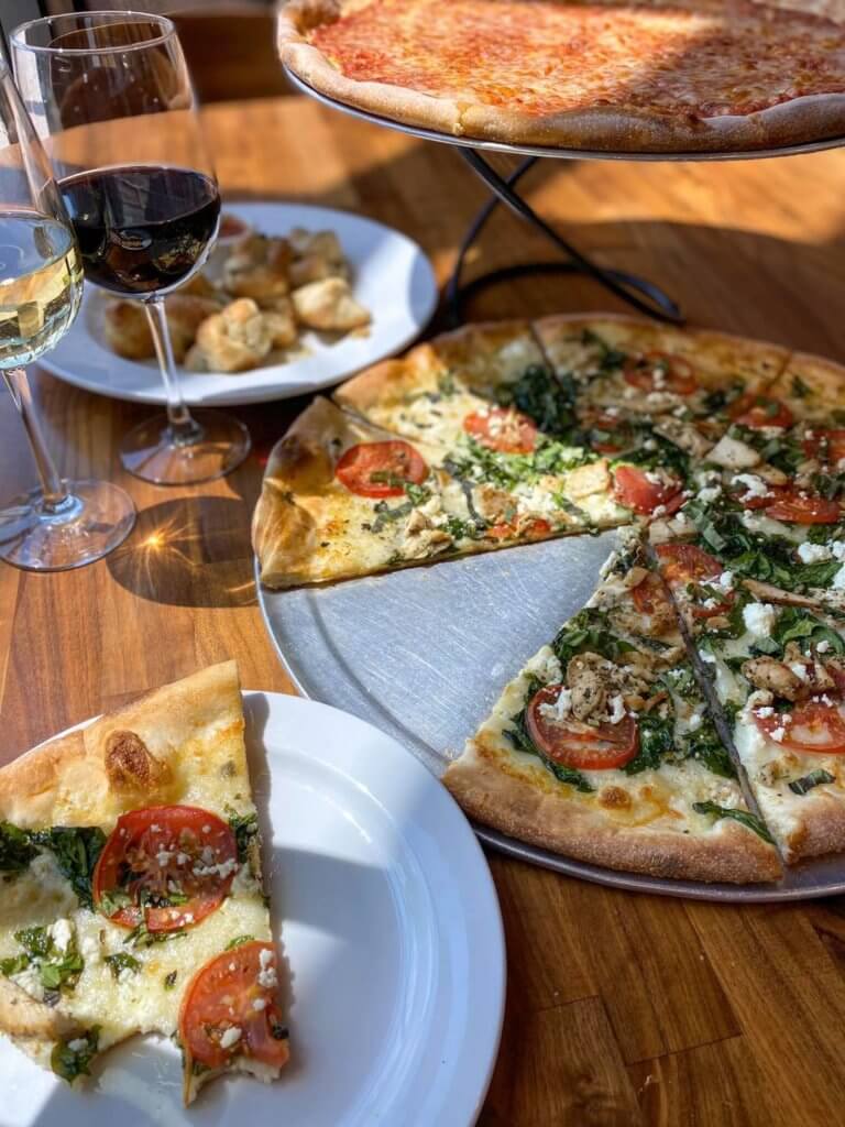 pizza and wine at russo's