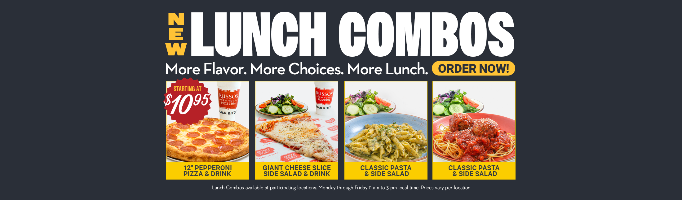 lunch combos at russo's